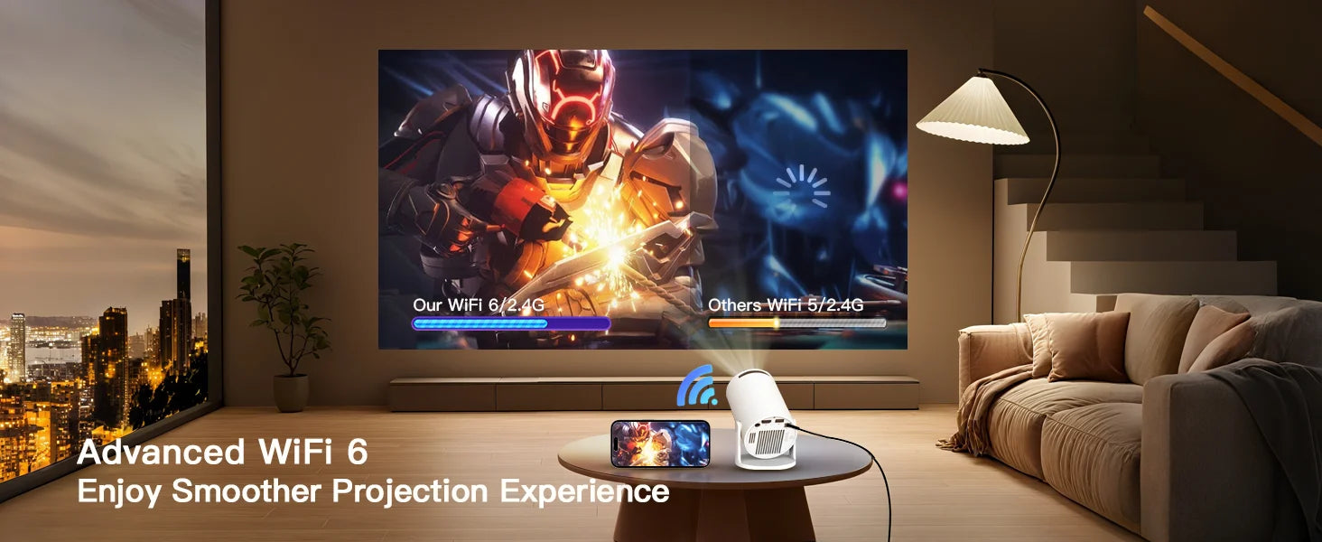 4K Mini Projector - Portable Home Theater with WiFi & Bluetooth