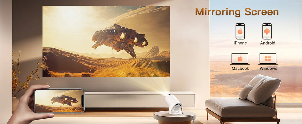 4K Mini Projector - Portable Home Theater with WiFi & Bluetooth