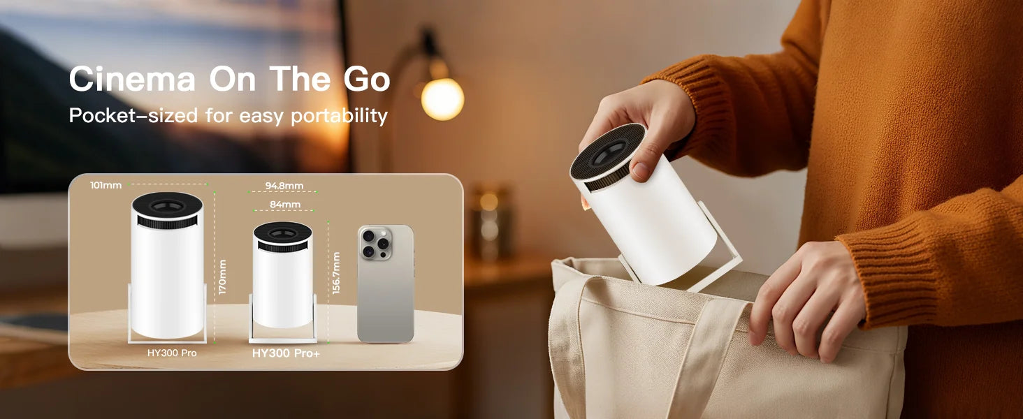 4K Mini Projector - Portable Home Theater with WiFi & Bluetooth