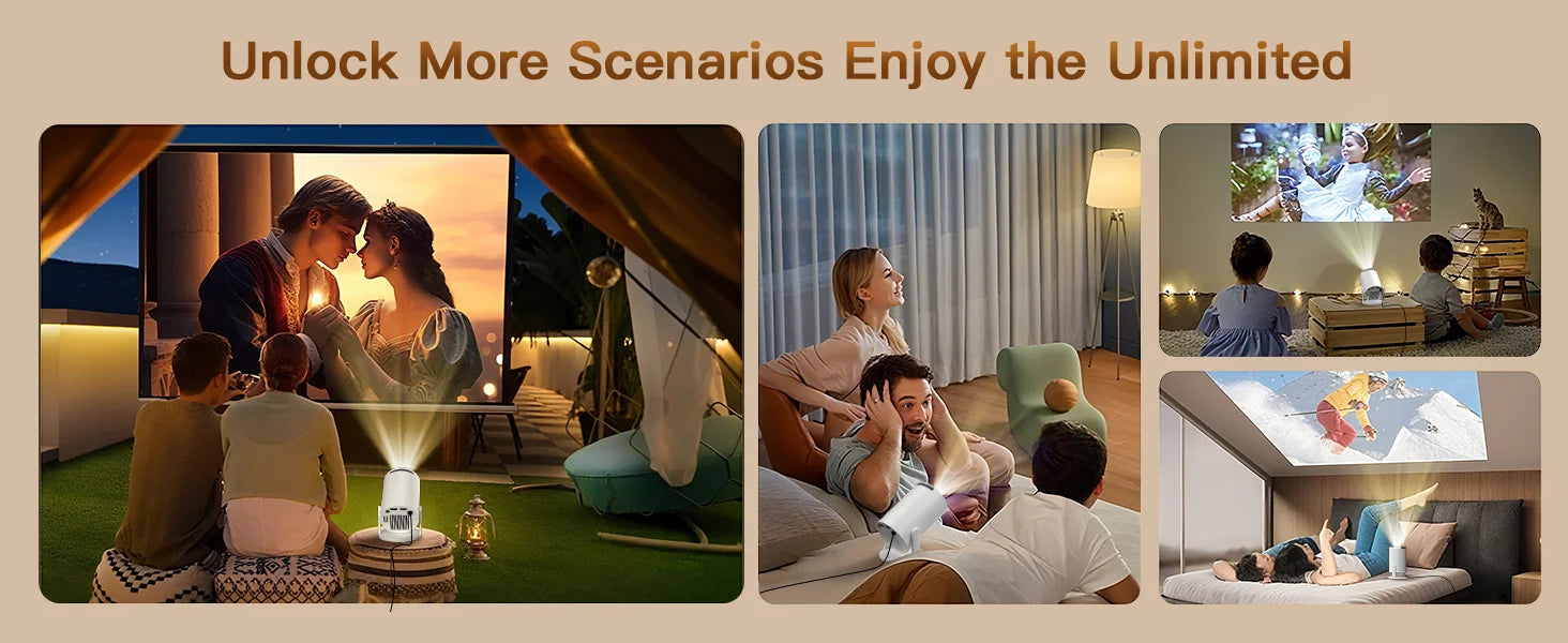 4K Mini Projector - Portable Home Theater with WiFi & Bluetooth