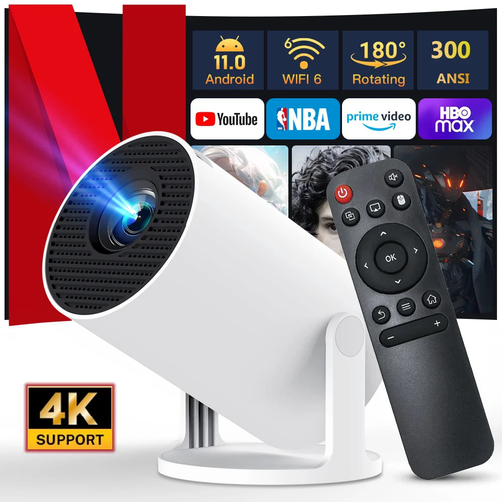 4K Mini Projector - Portable Home Theater with WiFi & Bluetooth