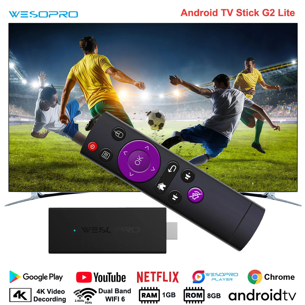 4K Android TV Streaming Stick - Smart HDMI Dongle