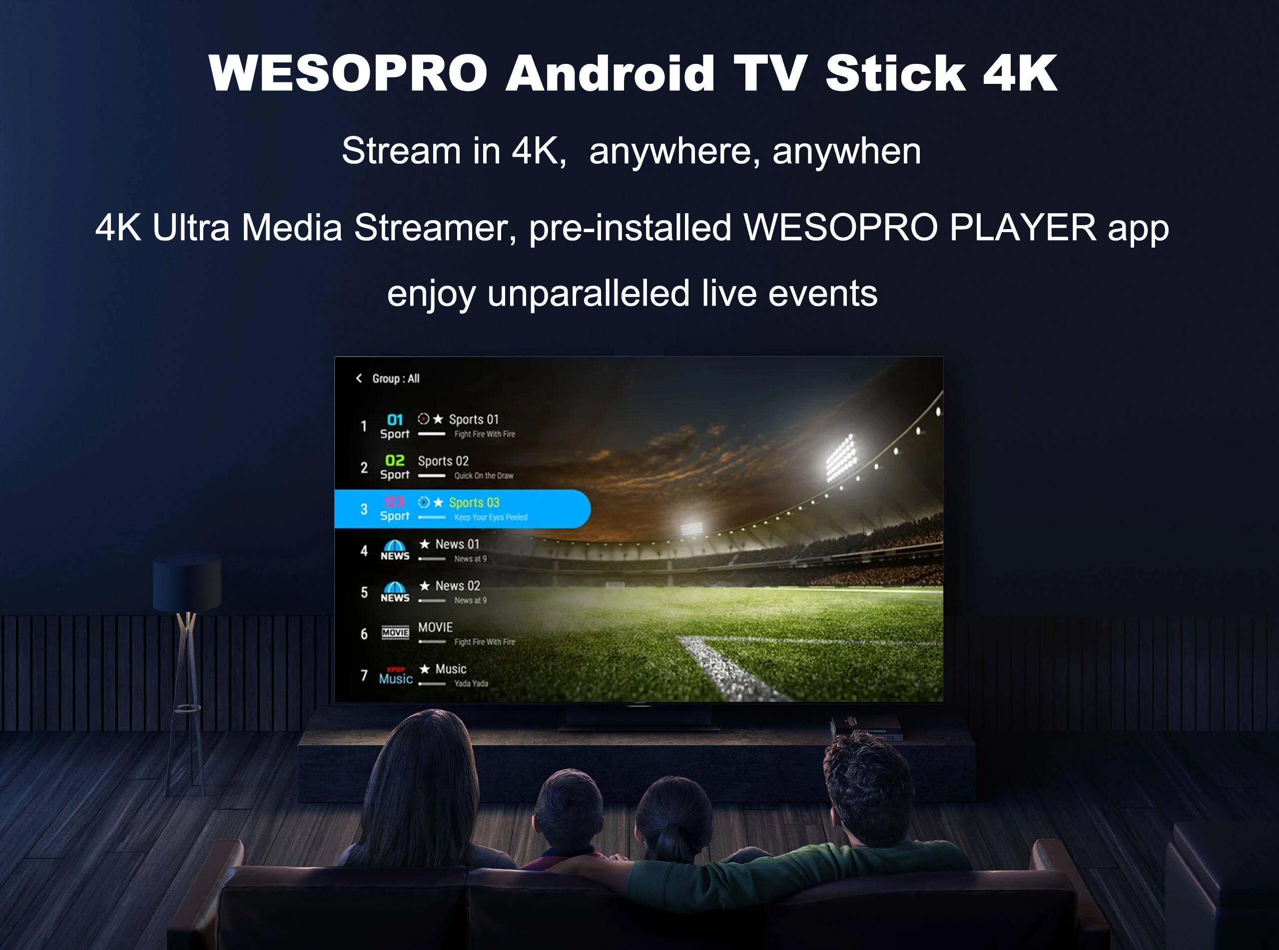 4K Android TV Streaming Stick - Smart HDMI Dongle