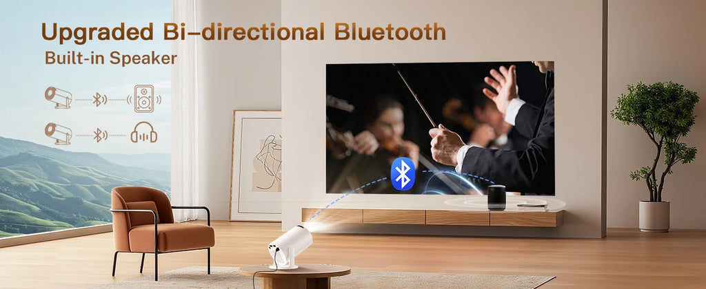 4K Mini Projector - Portable Home Theater with WiFi & Bluetooth